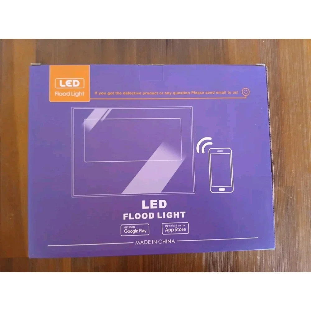lot of 4 LED Flood Light Outdoor 800W Equivalent Bluetooth Smart Color Change F2